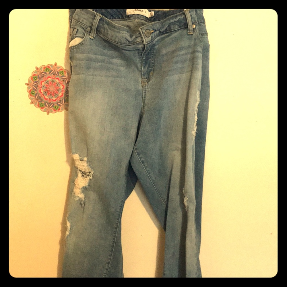 Torrid frayed bottom jeans